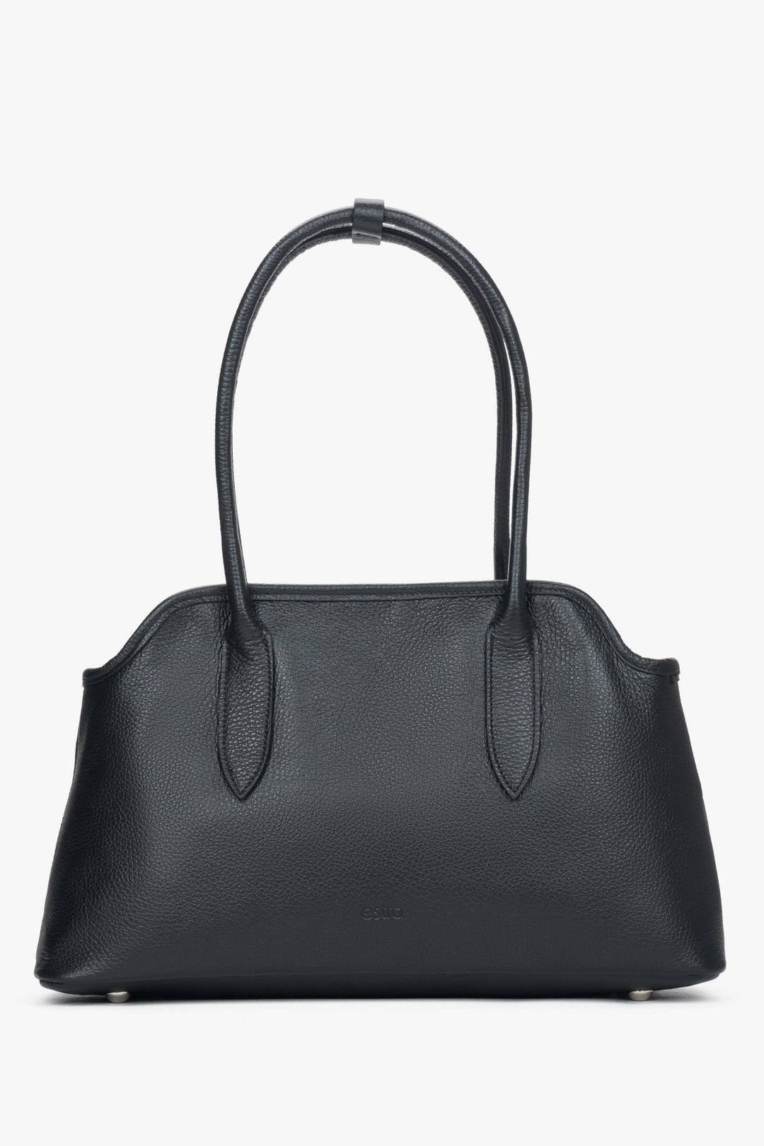 Women's Black Shoulder Bag made with Genuine Italian Premium Leather Estro ER00118549.