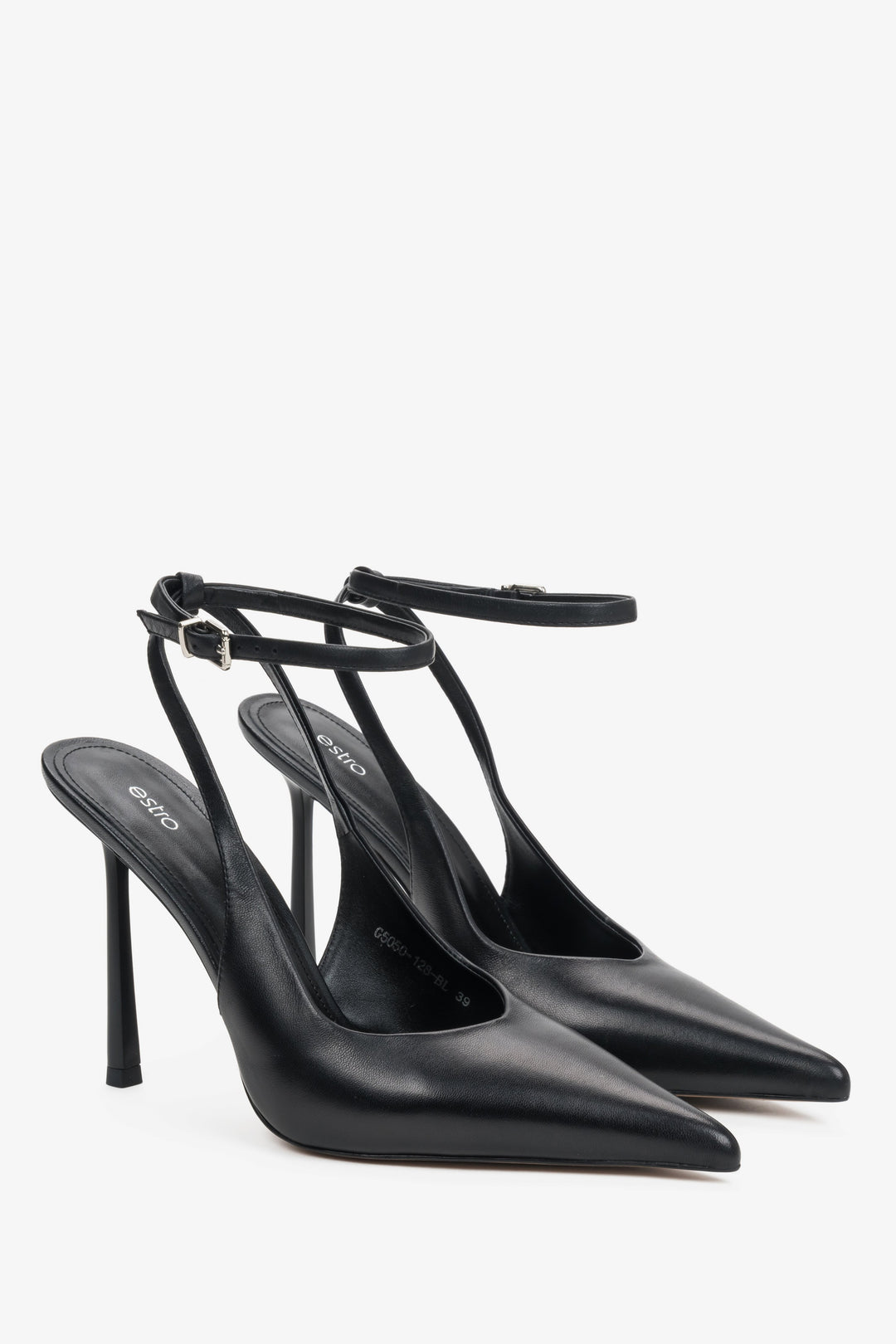 Women’s Black Slingback Pumps made of Genuine Leather Estro ER00119473.