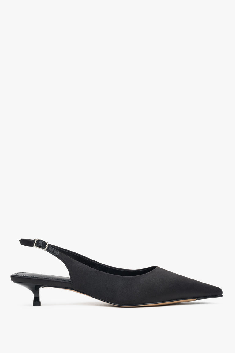 Women's Black Slingback Pumps made of Soft Textiles Estro ER00117208.
