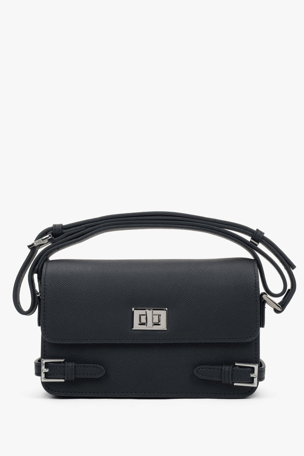 Women’s Small Black Leather Shoulder Bag Estro ER00118342.