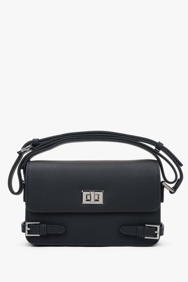 Women’s Small Black Leather Shoulder Bag Estro ER00118342.