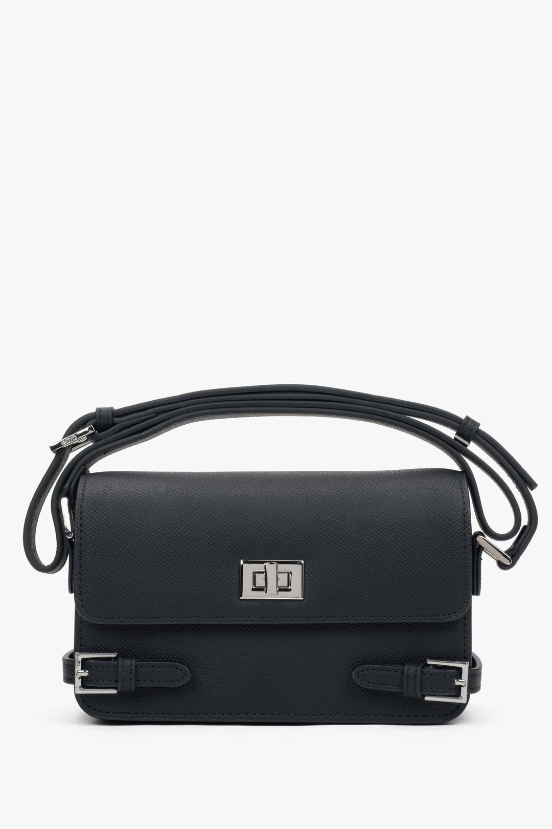Women’s Small Black Leather Shoulder Bag Estro ER00118342.