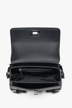 Small black women’s shoulder bag made of genuine leather, Estro.