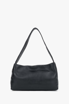 Women's Black Smooth Genuine Leather Shoulder Bag Estro ER00120871.