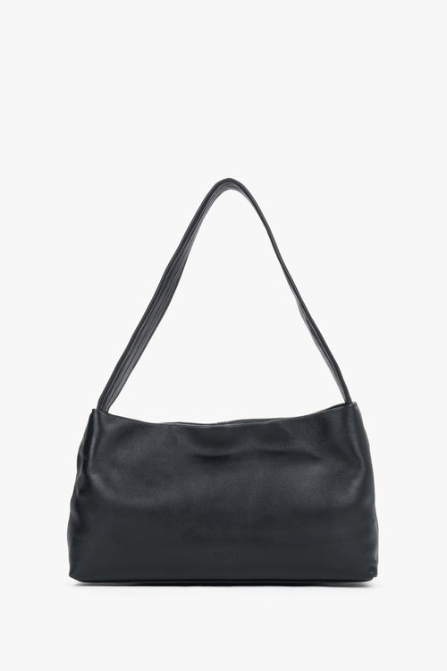 Women's Black Smooth Genuine Leather Shoulder Bag Estro ER00120871.