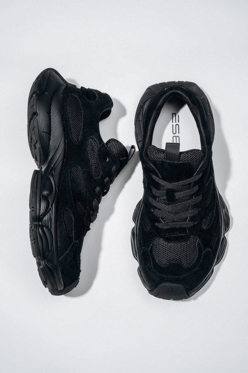 Women's Black Soft Velour Sneakers on a Flexible Platform ES8 ER00118869.