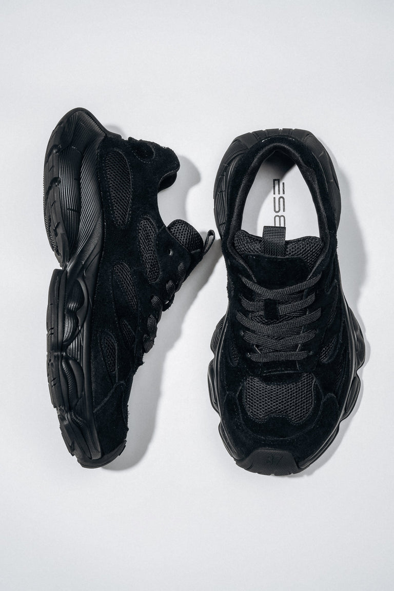 Women's Black Soft Velour Sneakers on a Flexible Platform ES8 ER00118869.