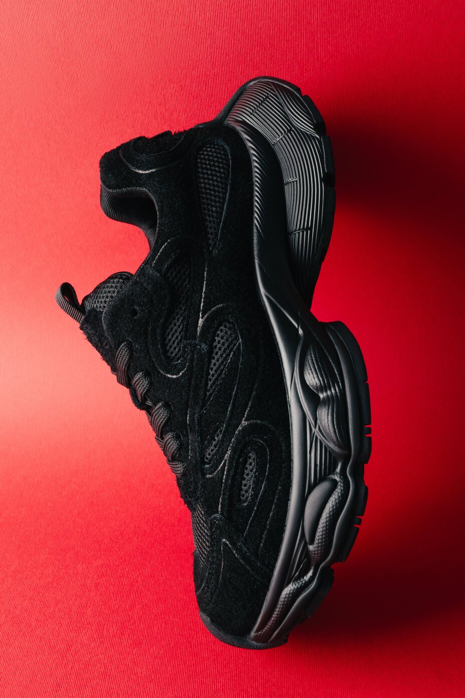 Women's Black Soft Velour Sneakers on a Flexible Platform ES8 ER00118869.