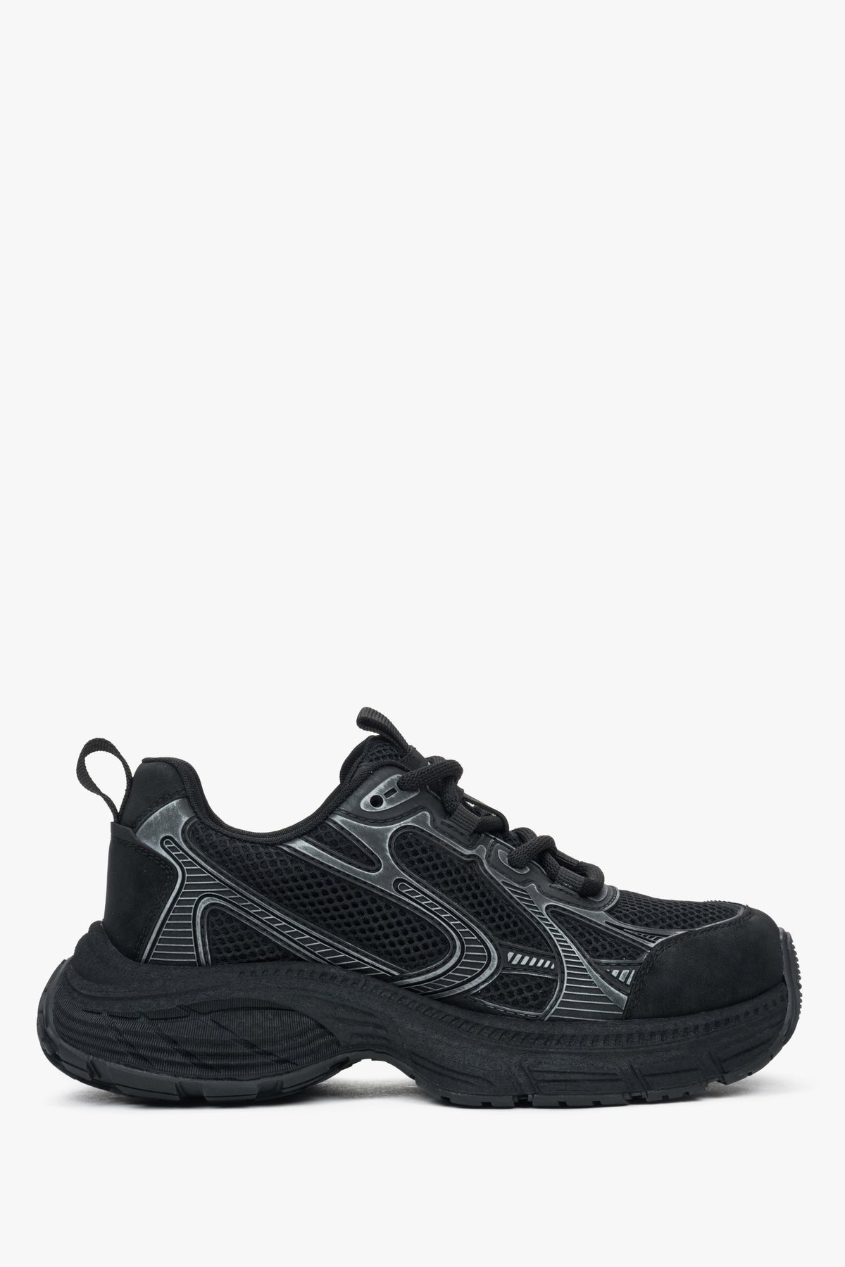Women's Black Sporty Low-Top Sneakers made with Eco-Leather & Mesh ES8 ER00116891.
