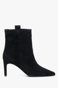 Women's Black Stiletto Ankle Boots made of Genuine Velour Estro ER00118225.