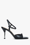 Women’s Black Stiletto Sandals in Genuine Leather Estro ER00114751.