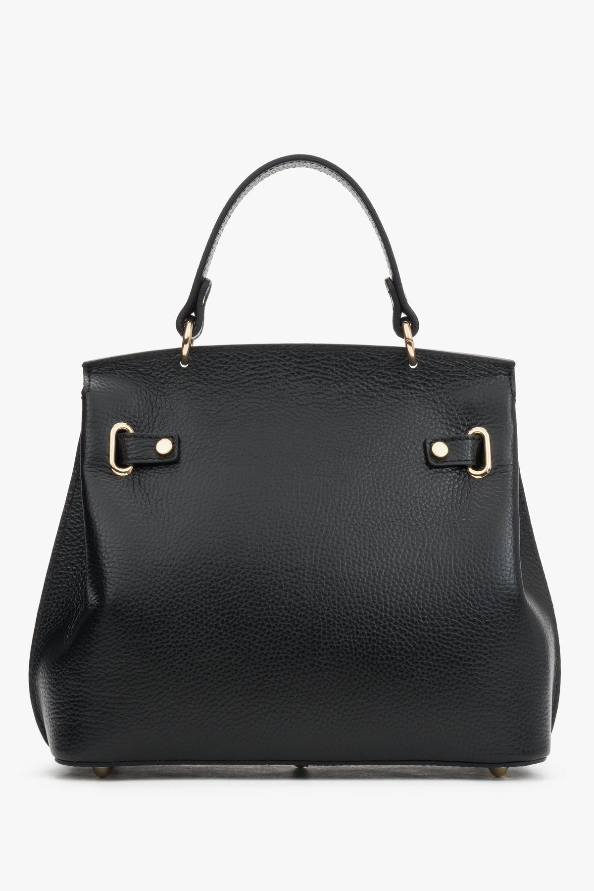 Black women’s Italian premium textured genuine leather satchel bag.