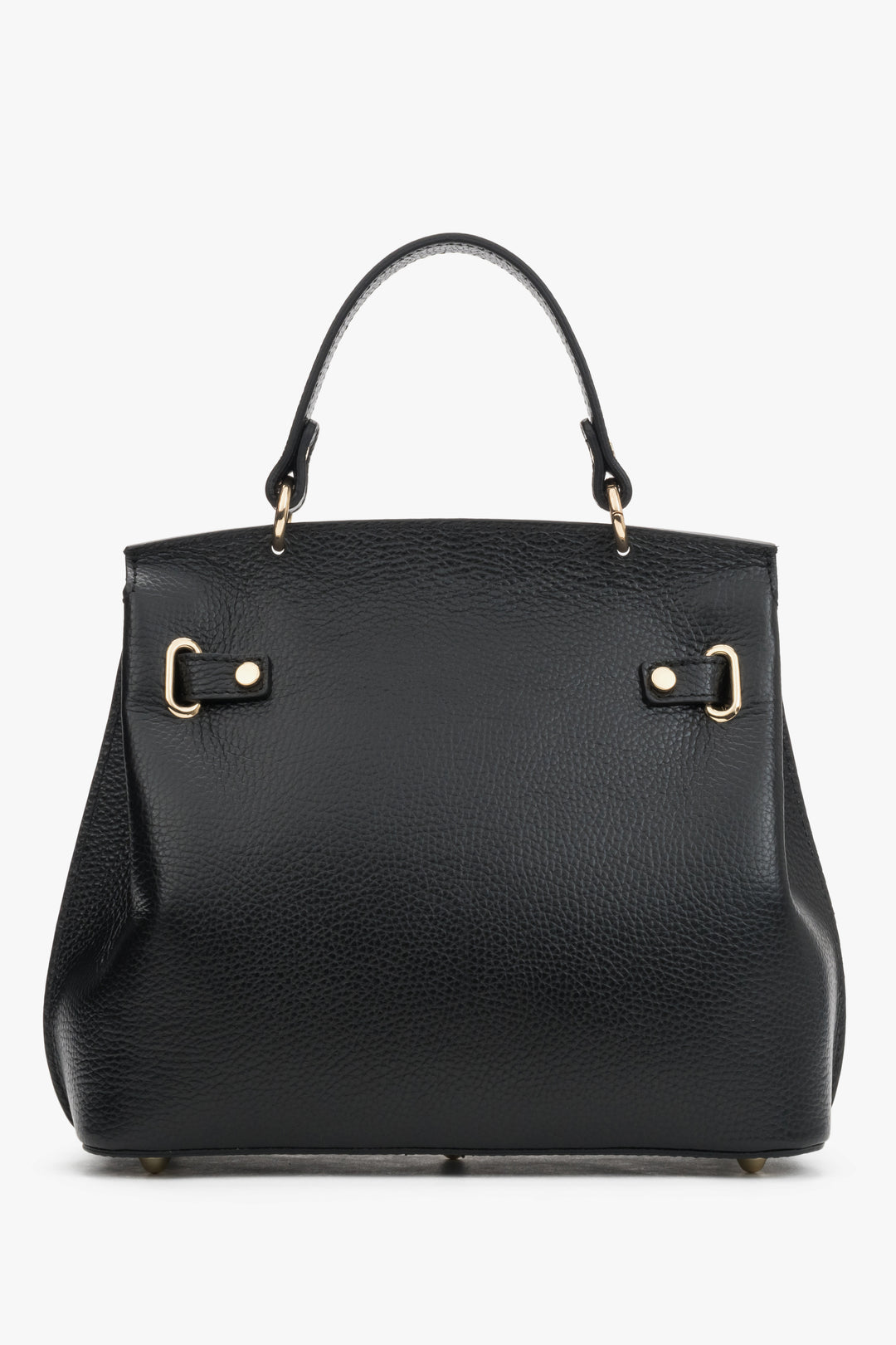 Black women’s Italian premium textured genuine leather satchel bag.