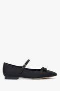 Women's Black Textile Ballet Flats with a Buckle Estro ER00116903.