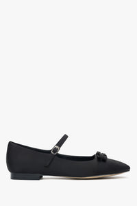 Women's Black Textile Ballet Flats with a Buckle Estro ER00116903.