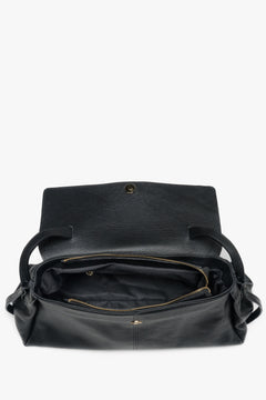 Estro women's black tote bag, made of Premium Italian genuine leather.