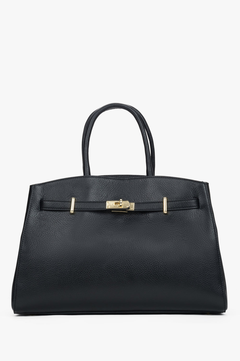 Women's Black Tote Bag made of Premium Italian Genuine Leather Estro ER00118556.