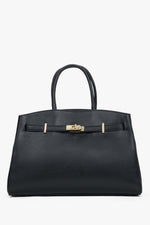 Women's Black Tote Bag made of Premium Italian Genuine Leather Estro ER00118556.