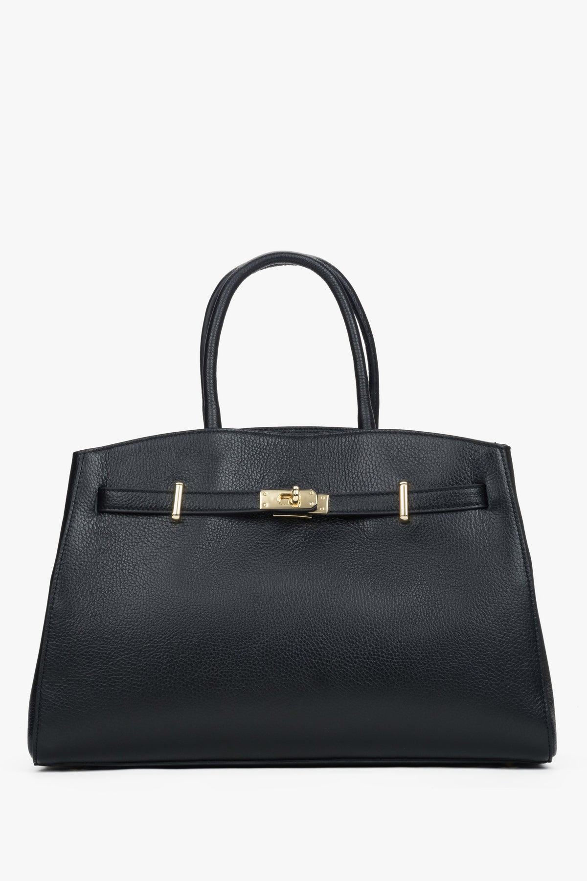 Women's Black Tote Bag made of Premium Italian Genuine Leather Estro ER00118556.