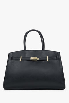 Women's Black Tote Bag made of Premium Italian Genuine Leather Estro ER00118556.