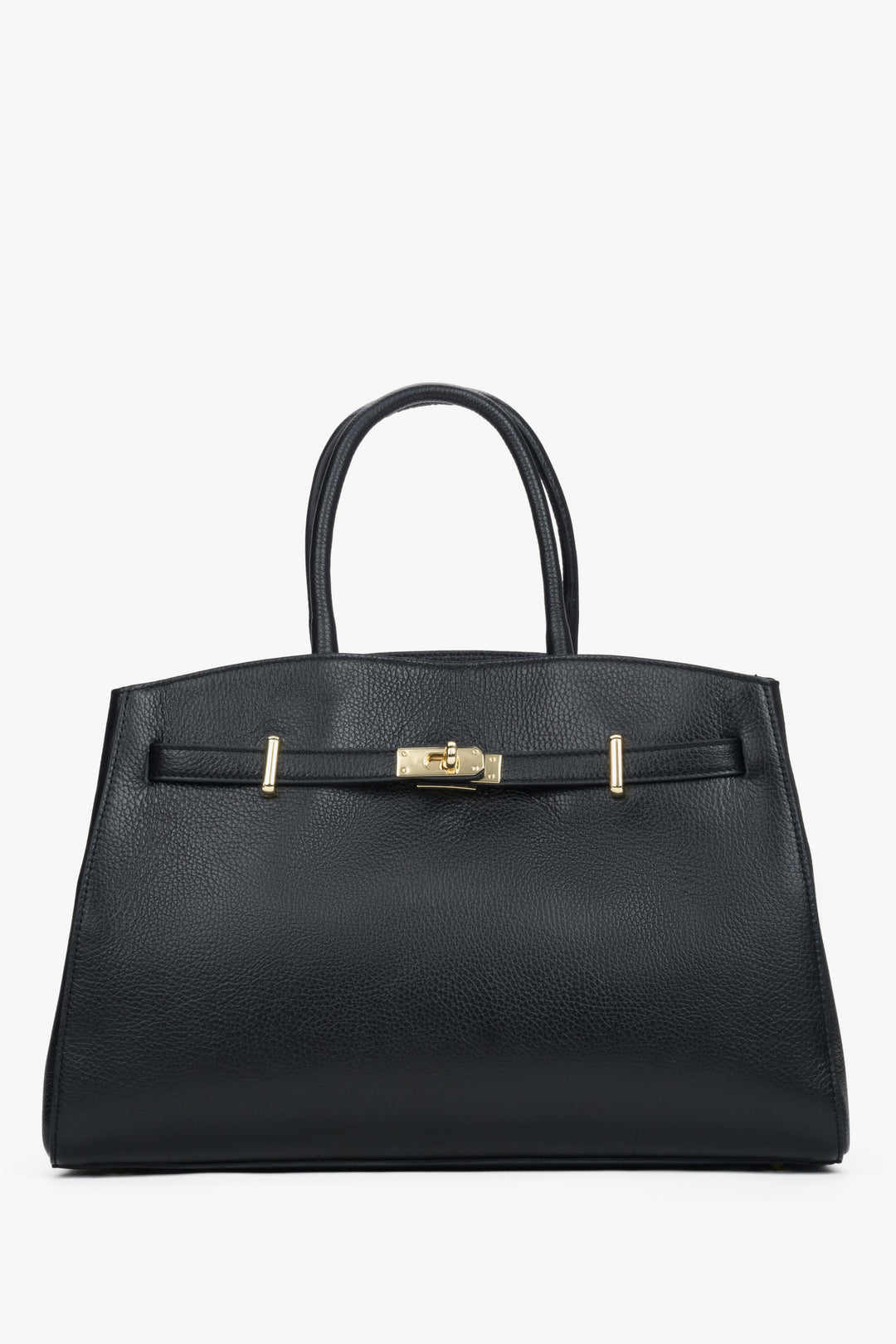 Women's Black Tote Bag made of Premium Italian Genuine Leather Estro ER00118556.