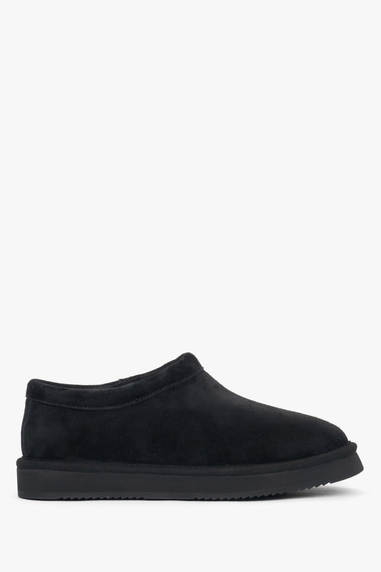 Women's Black Velour Clogs with Fur Lining Estro ER00118291.