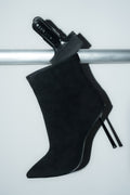 Women's Black High-Heeled Ankle Boots made of Genuine Velour Estro ER00118828.