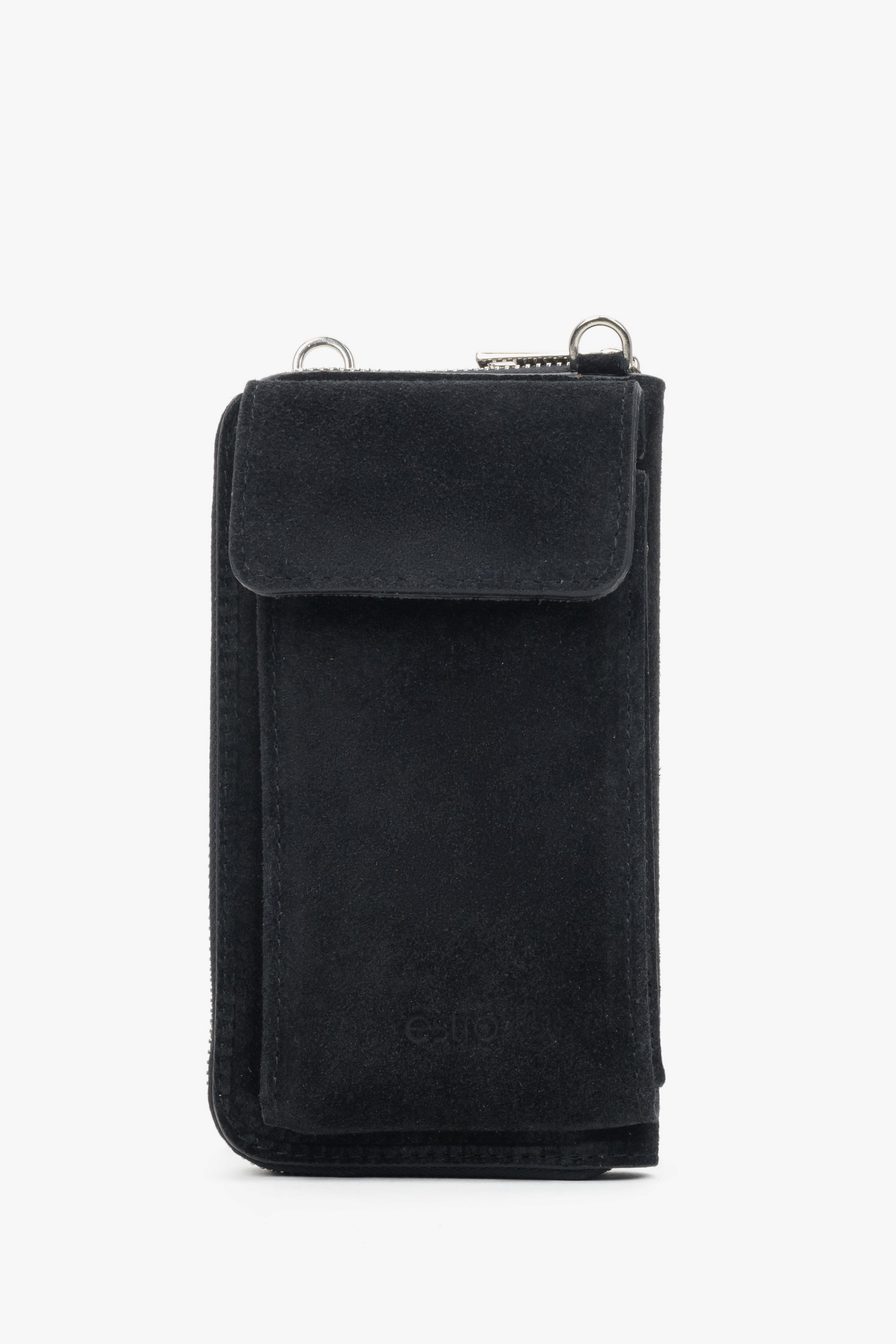 Women’s Black Pouch made of Premium Italian Genuine Velour Estro ER00118642.