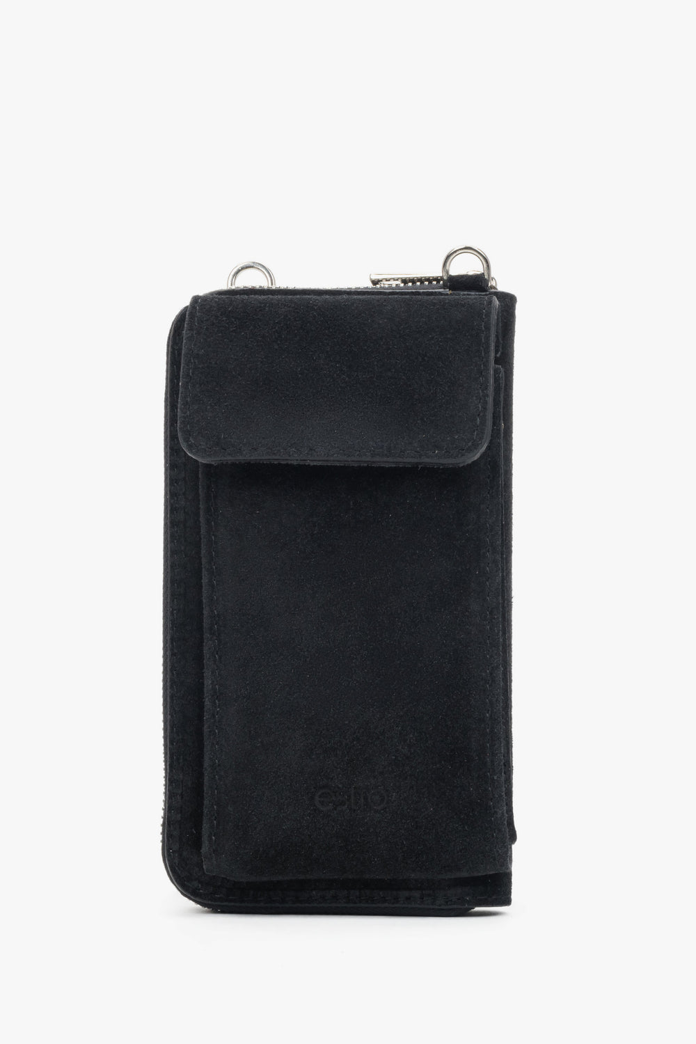 Women’s Black Pouch made of Premium Italian Genuine Velour Estro ER00118642.