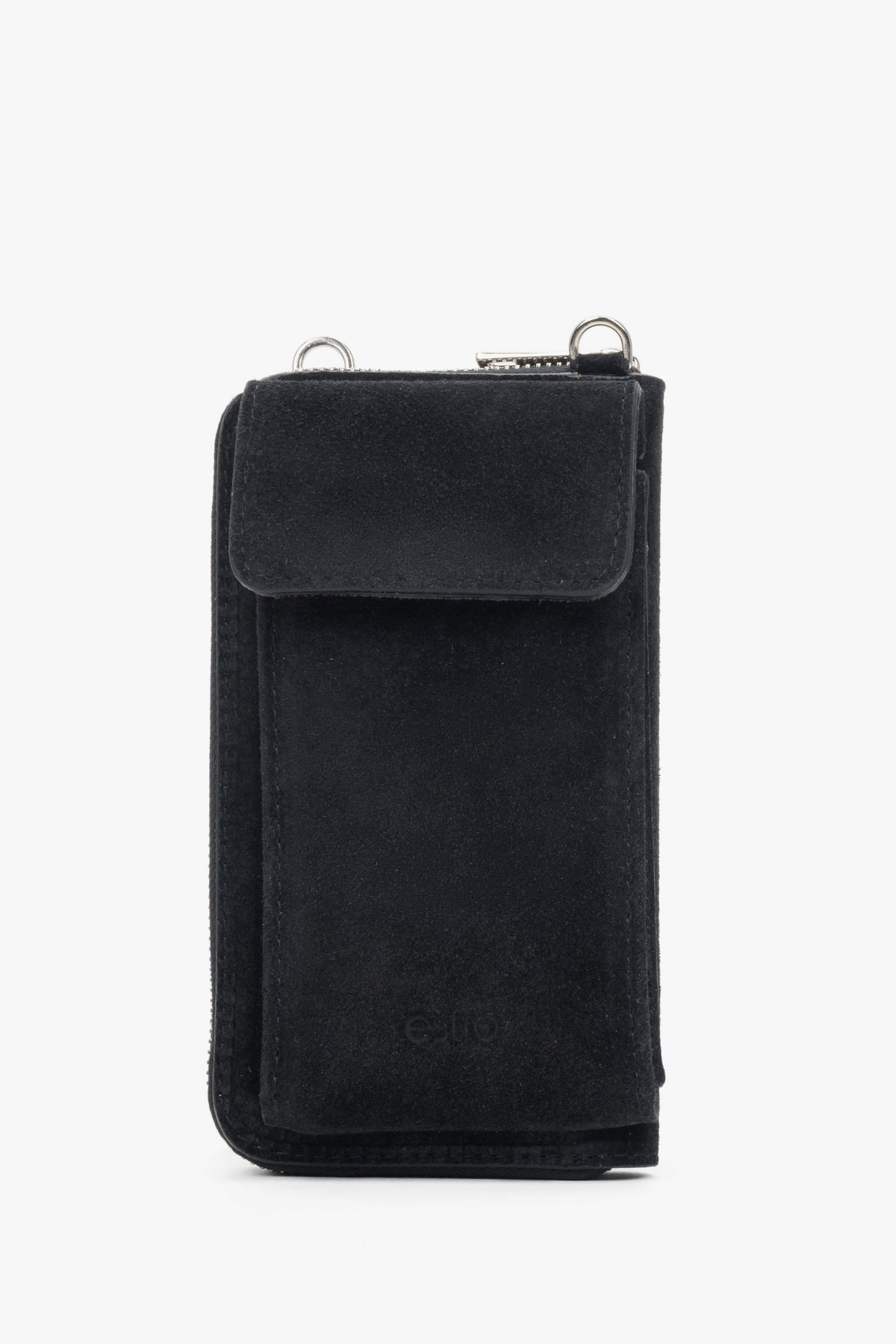 Women’s Black Pouch made of Premium Italian Genuine Velour Estro ER00118642.