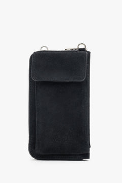 Women’s Black Pouch made of Premium Italian Genuine Velour Estro ER00118642.