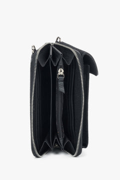 Women’s black pouch made of Premium Italian genuine velour.