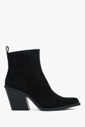 Women’s Black Warm Cowboy Boots in Premium Italian Genuine Velour Estro ER00118890.