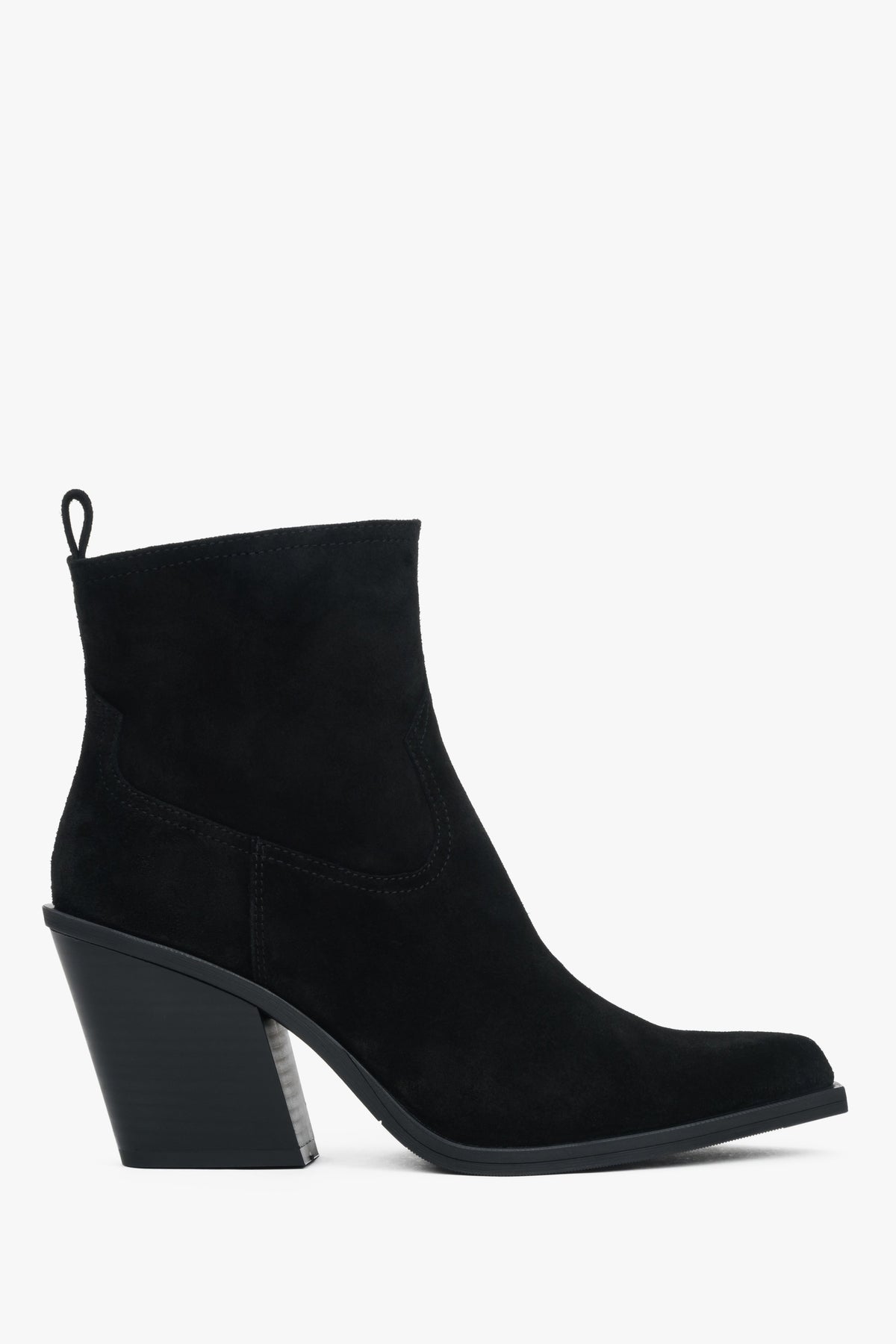 Women’s Black Warm Cowboy Boots in Premium Italian Genuine Velour Estro ER00118890.