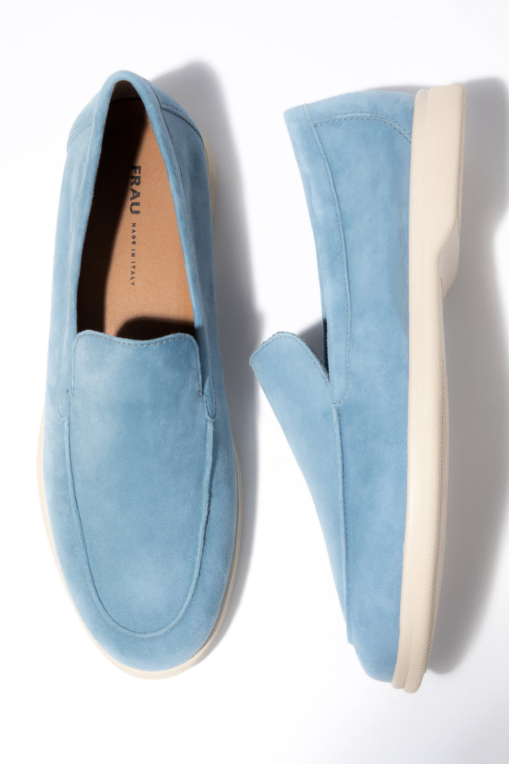 Women’s Blue Loafers made of Premium Italian Velour Frau ER00119943.