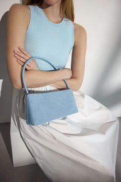 Women's Blue Genuine Velour Shoulder Bag Estro ER00116824.