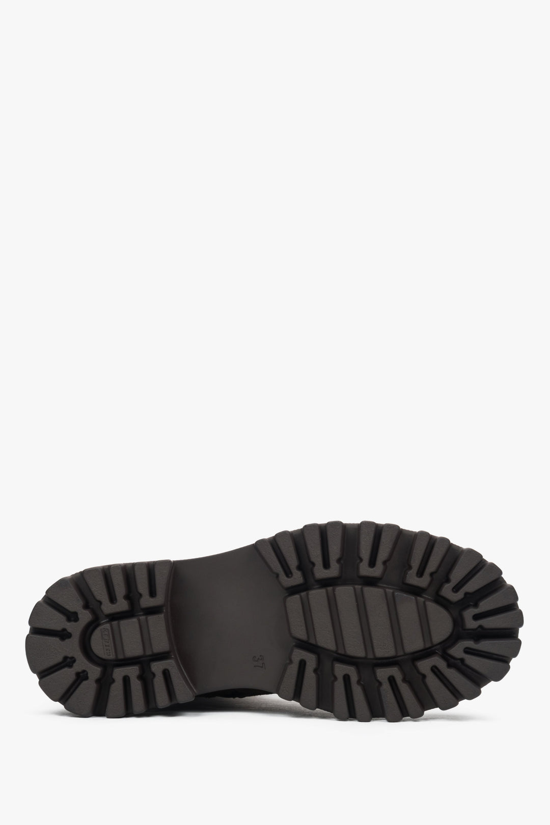 The sole is made of lightweight and durable PU (polyurethane), offering excellent cushioning and abrasion resistance.