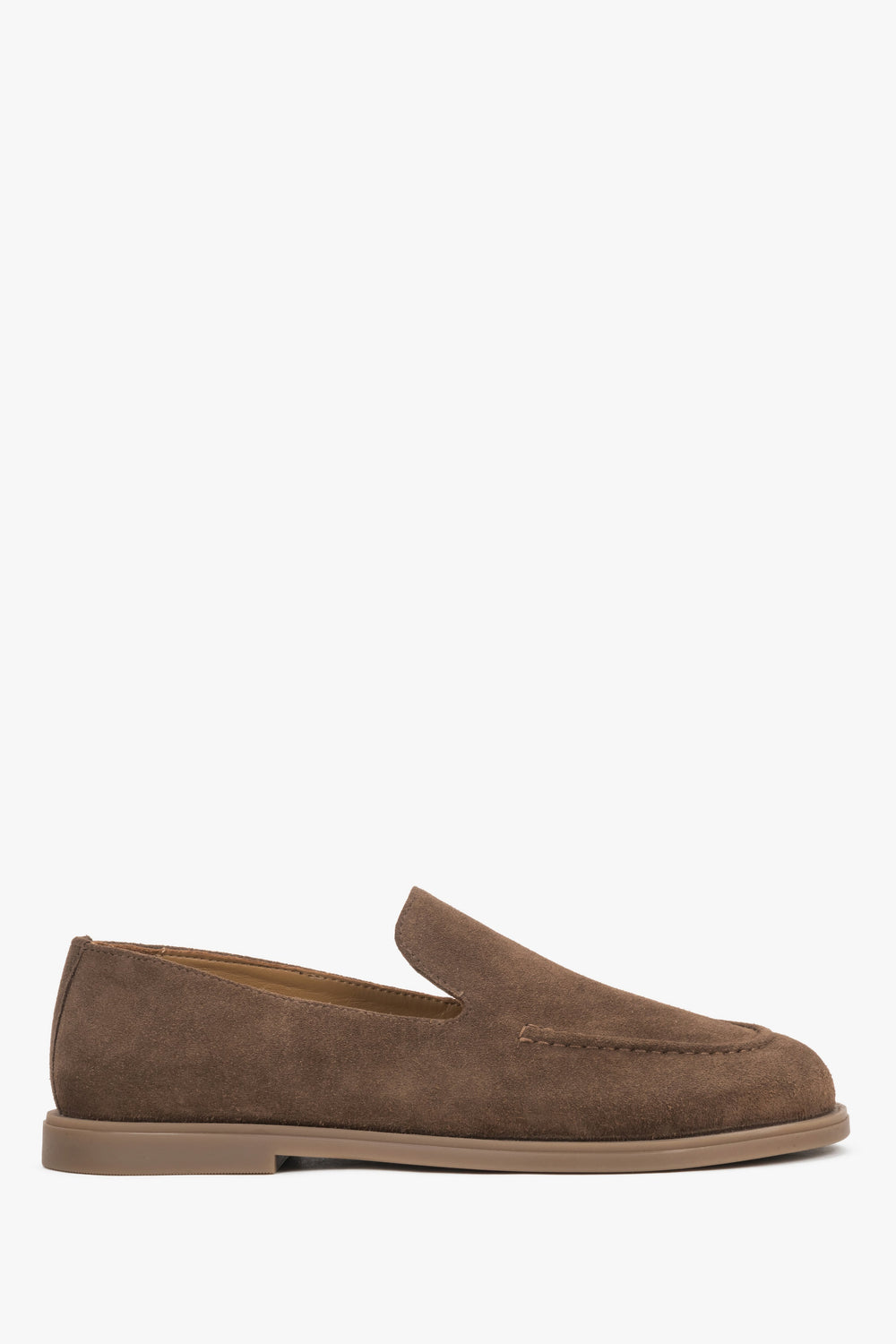 Women’s Brown Barefoot Loafers in Premium Italian Genuine Velour Estro ER00119353.