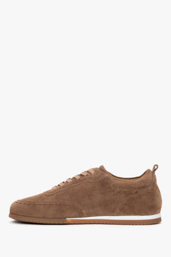 Estro women’s barefoot sneakers, brown, in premium Italian natural velour.