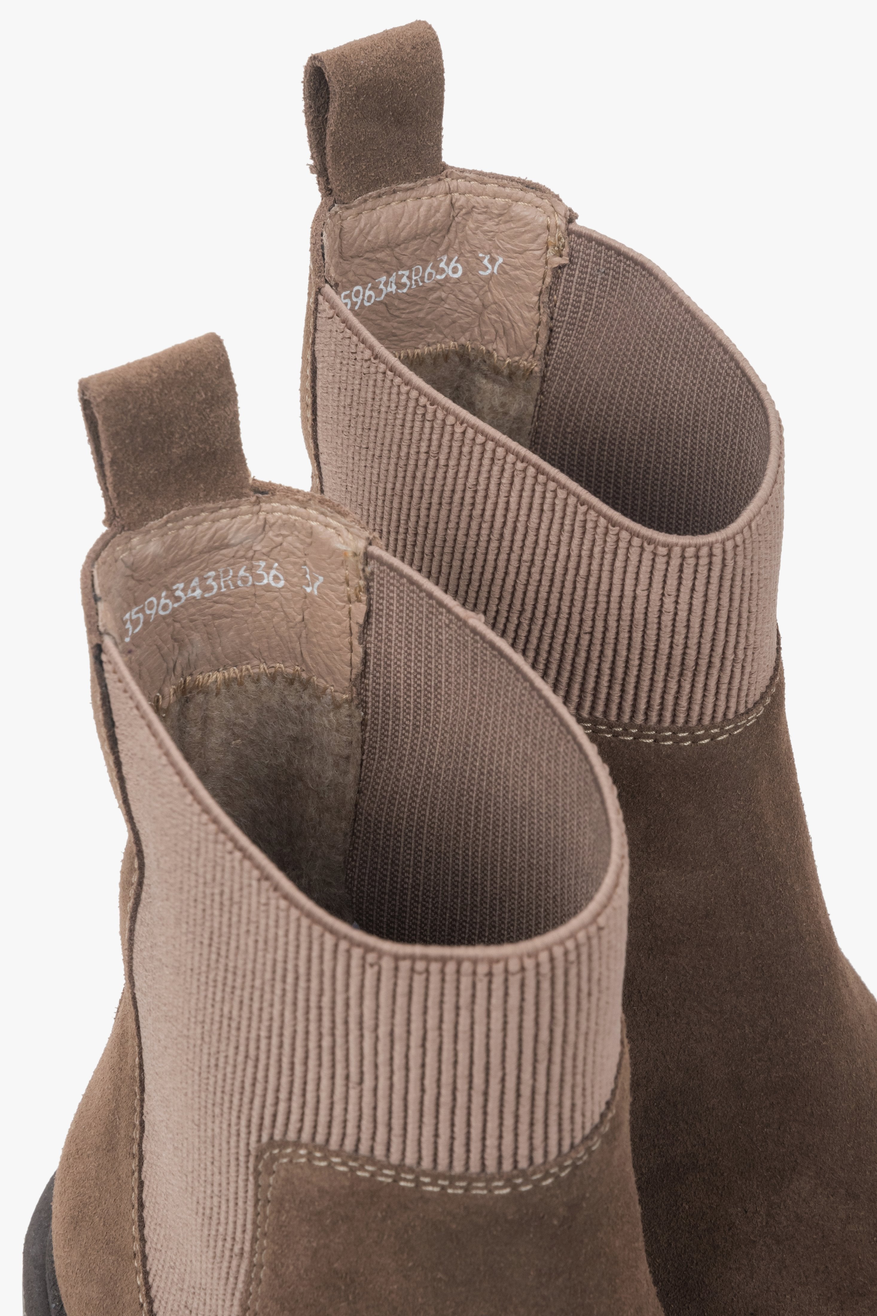 Brown Estro women’s Chelsea boots crafted from Premium Italian genuine velour.