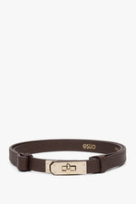 Women's Brown Belt made of Premium Italian Genuine Leather with Gold Buckle Estro ER00118161.