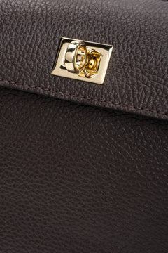 Dark Brown Premium Italian Leather Satchel Bag from Estro. 