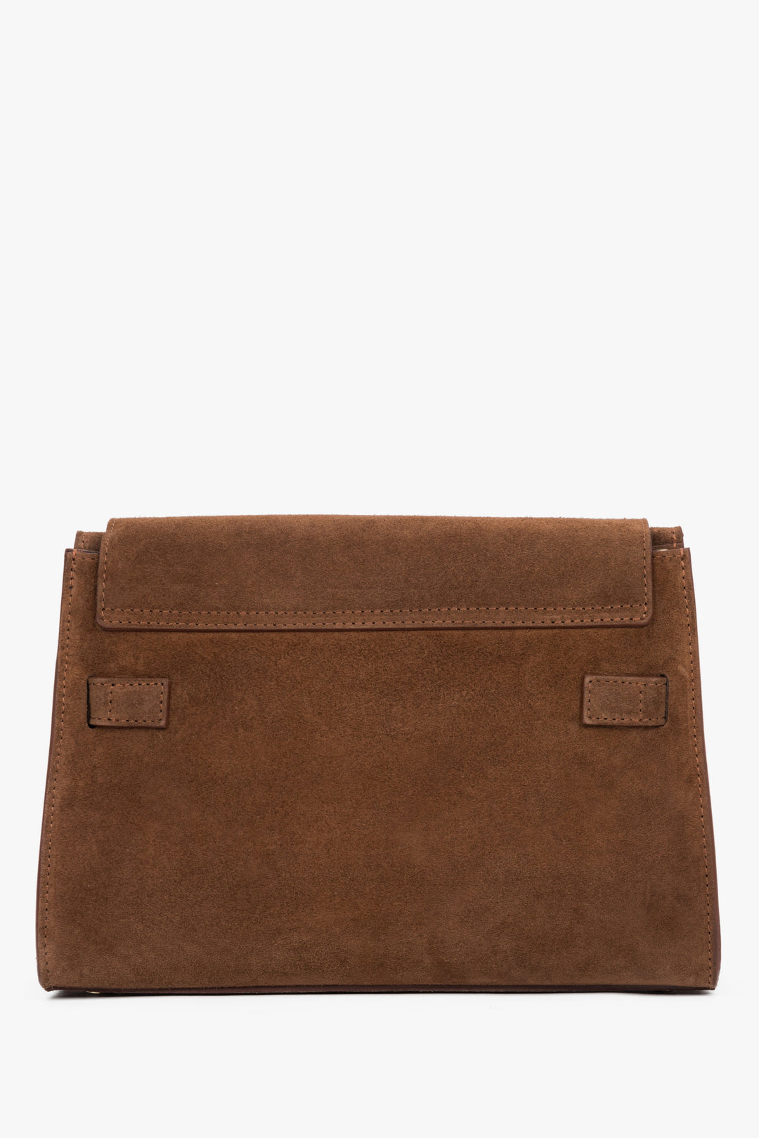 Brown women’s shoulder bag made of Premium Italian genuine velour.