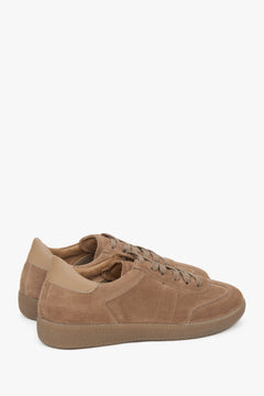 Estro women’s sneakers in brown, made from natural velour leather sourced from Italy.
