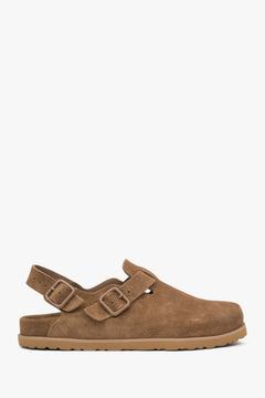 Women's Brown Velour Clog Sandals Estro ER00117157.
