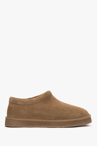 Women's Brown Velour Clogs with Fur Lining Estro ER00118293.