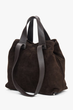 Women's Saddle Brown Italian Velour Bag by Estro.