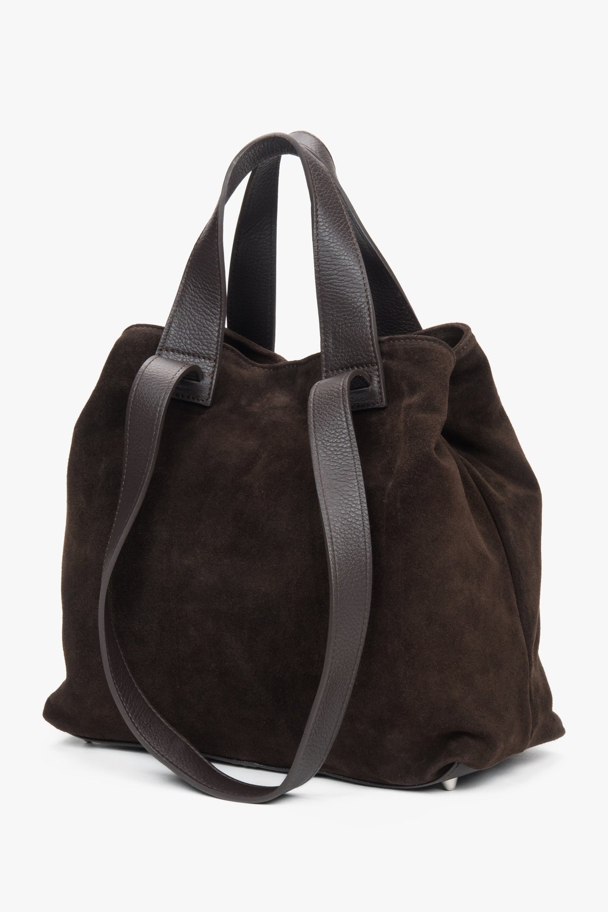 Women's Saddle Brown Italian Velour Bag by Estro.