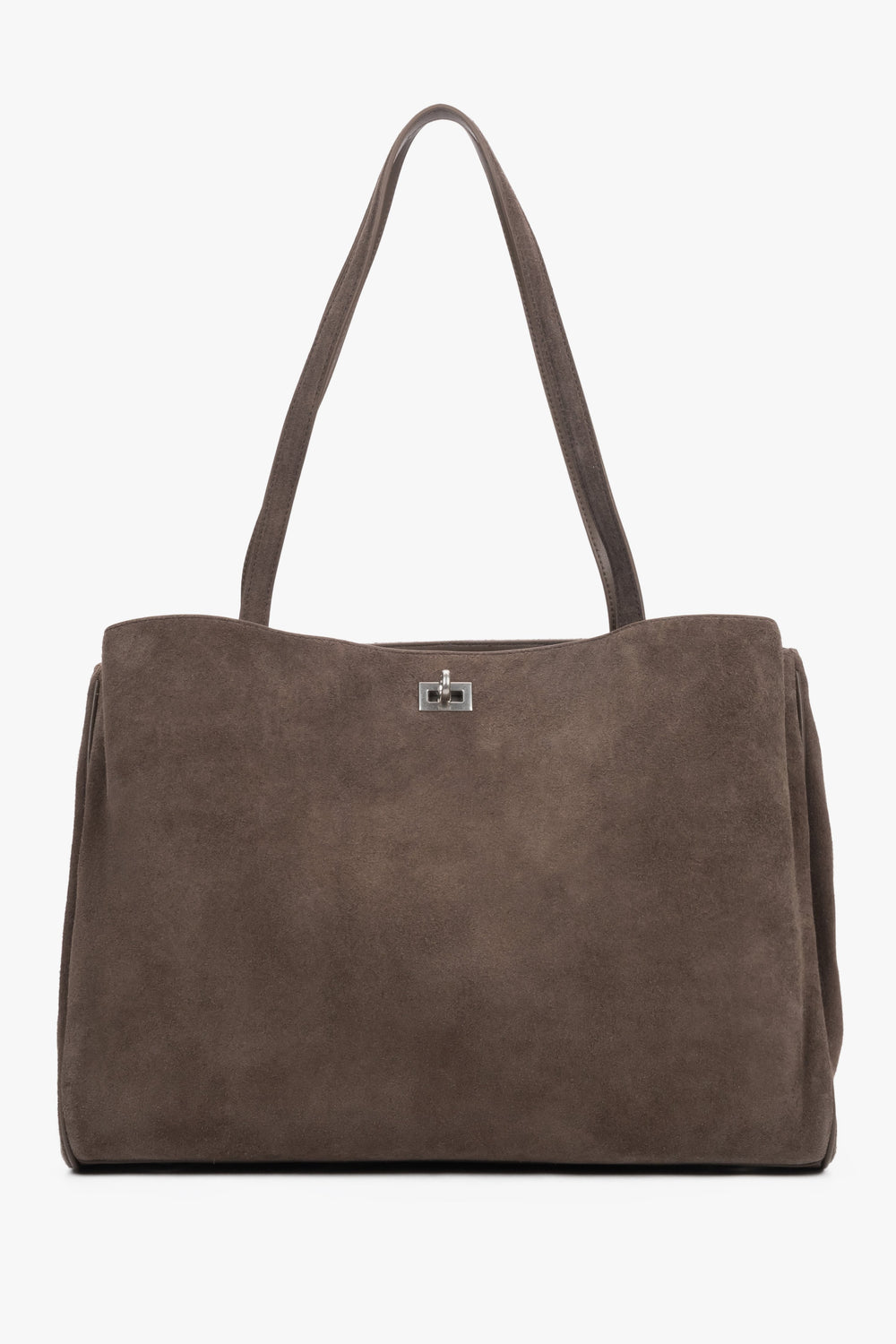 Women's brown velour shopper bag by Estro