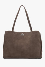 Women's brown velour shopper bag by Estro